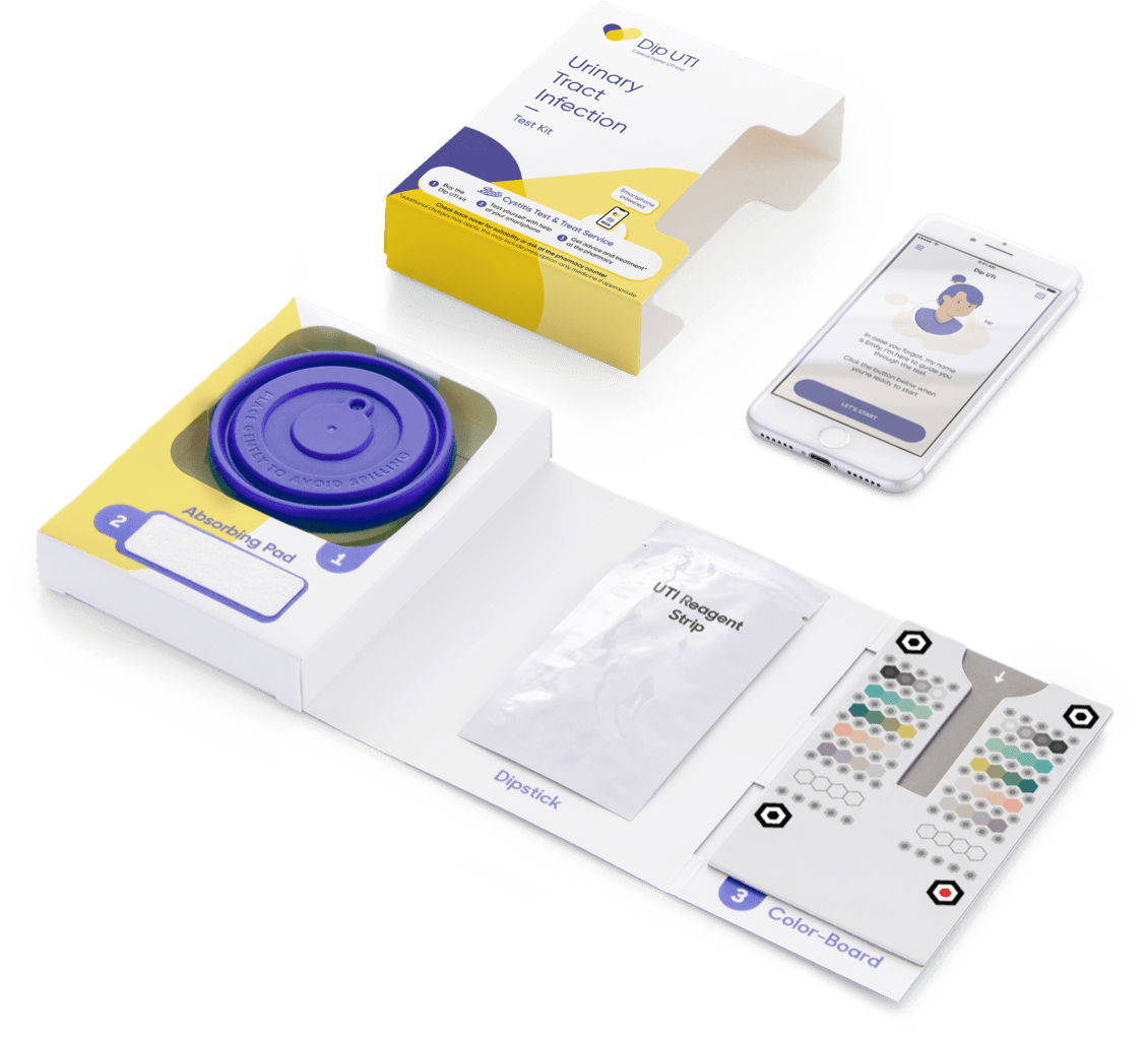 Dip UTI kit opened and presented